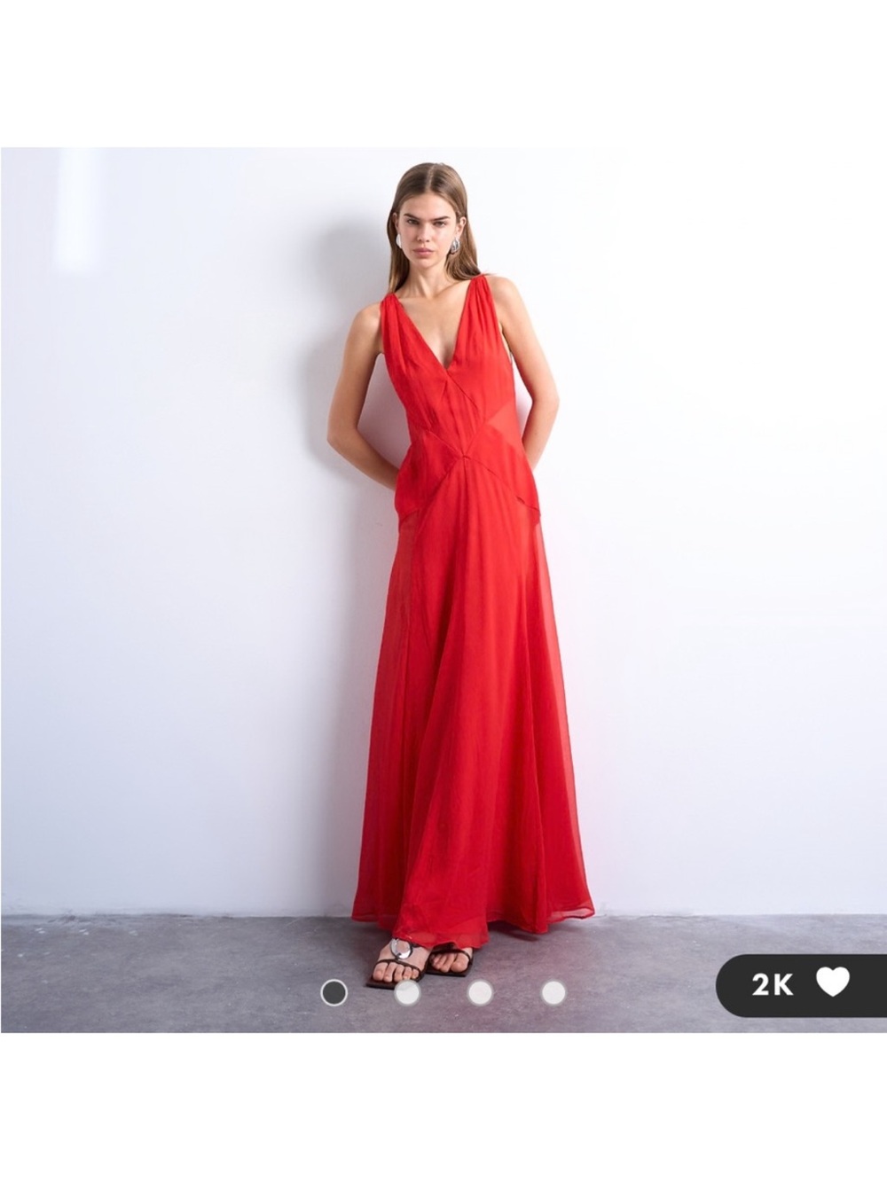 Topshop Red V-Neck Sleeveless Maxi Gown
